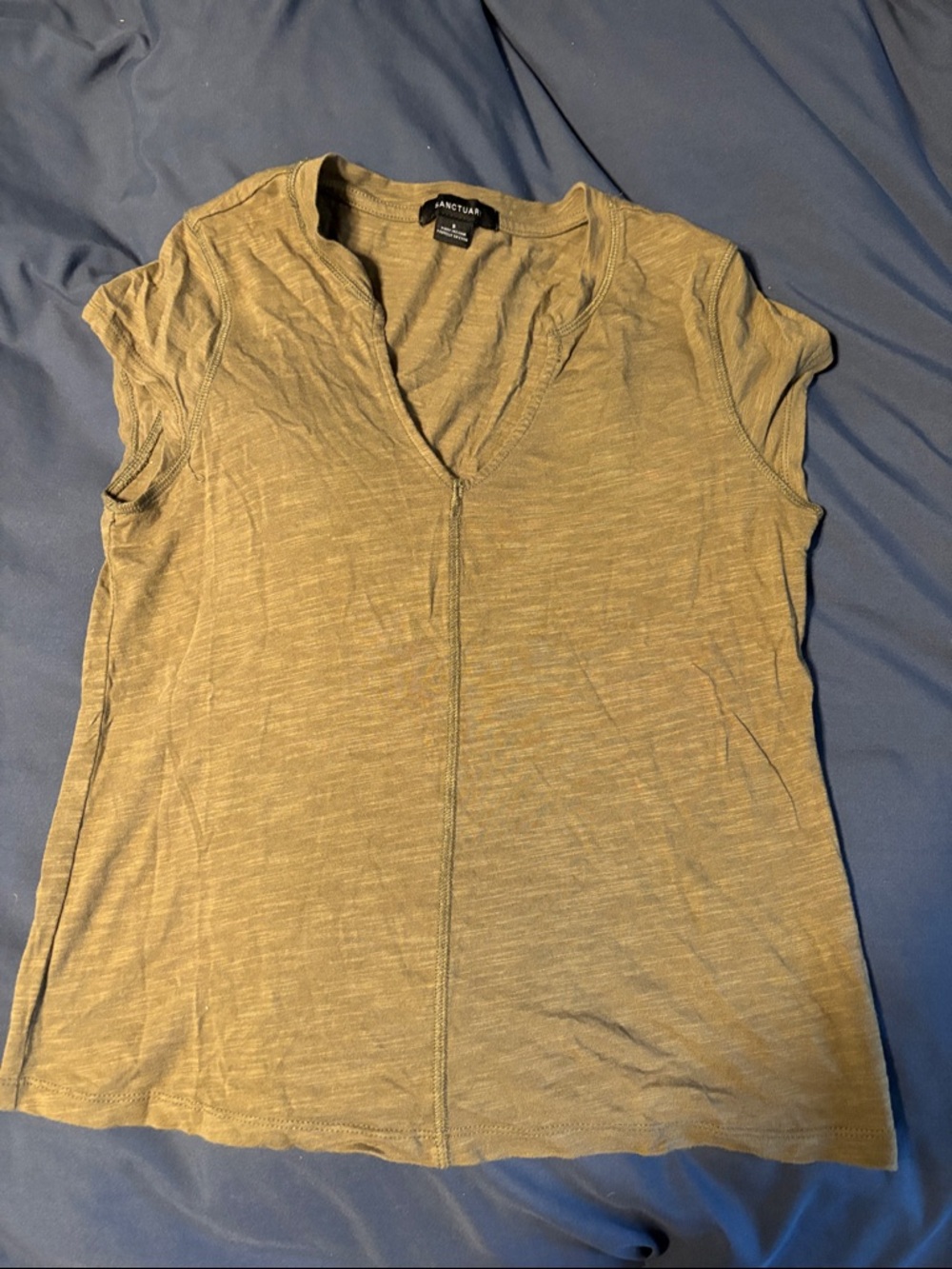 Sanctuary Olive Green V-Neck Cap Sleeve Tank Top